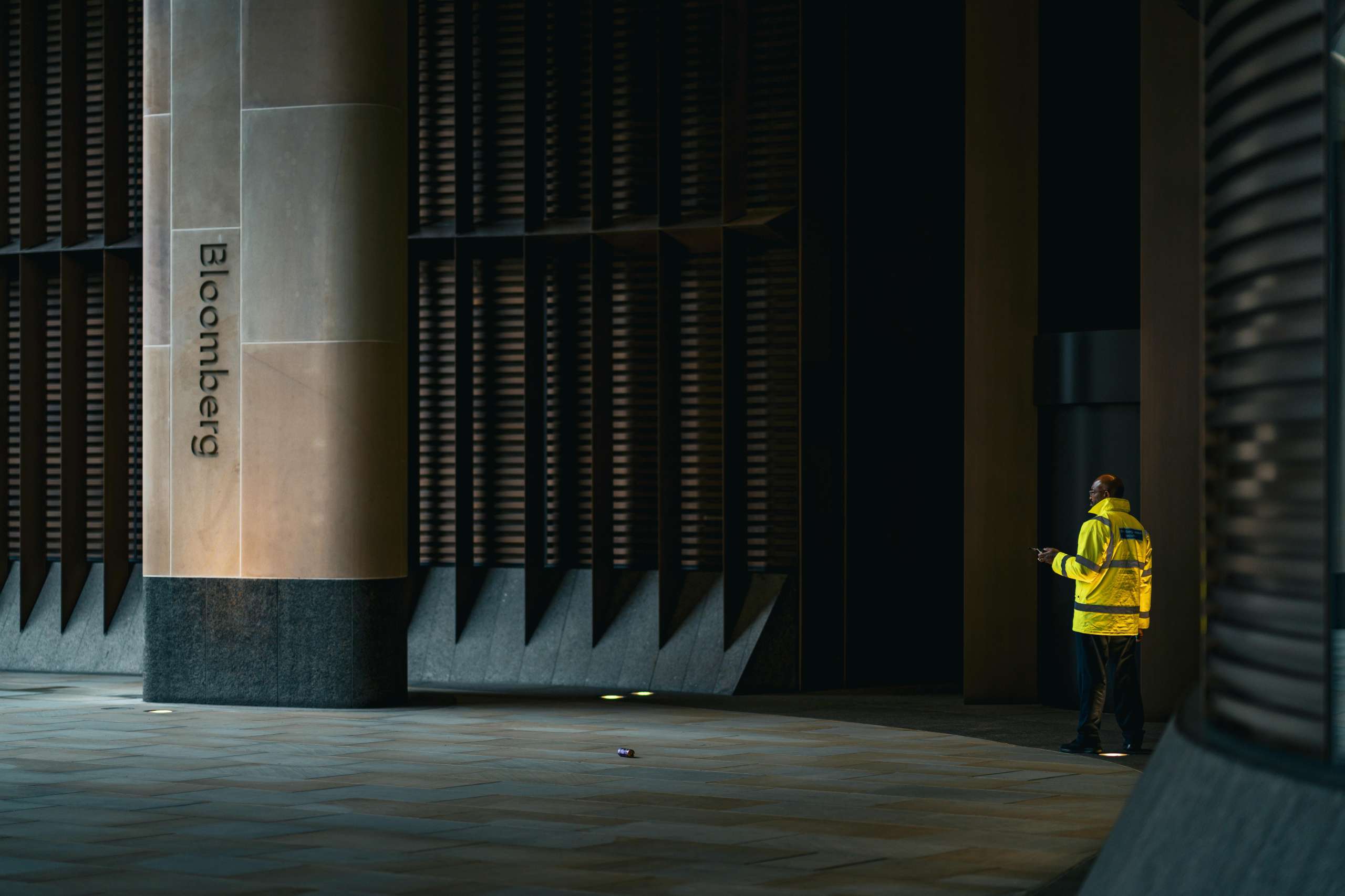 security guard at bloomberg building